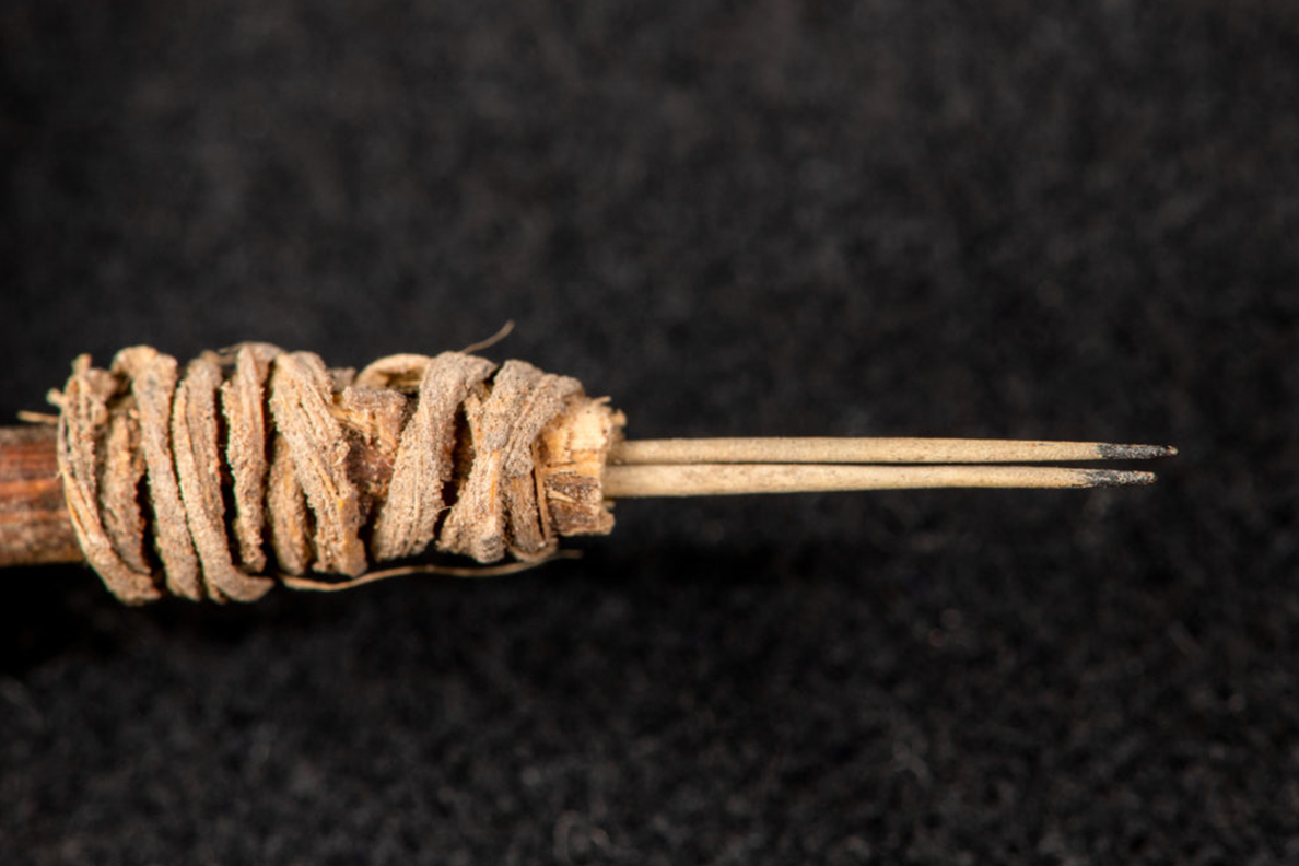 A closeup of a old tattoo tool