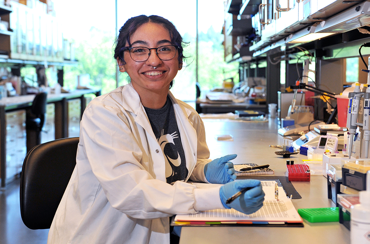 Alexandra Malena in the lab
