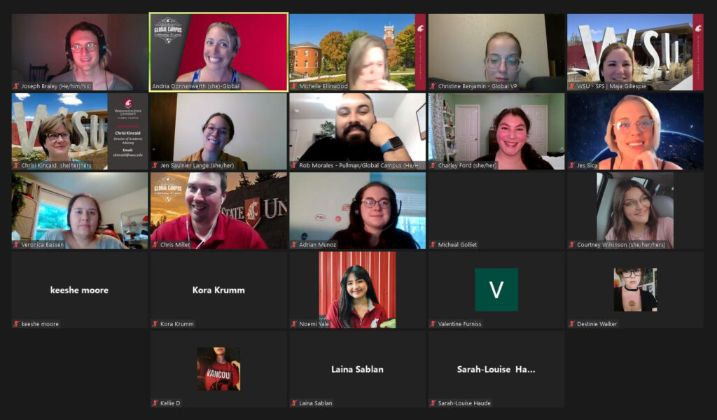 Screenshot of a WSU Global Campus Zoom session.