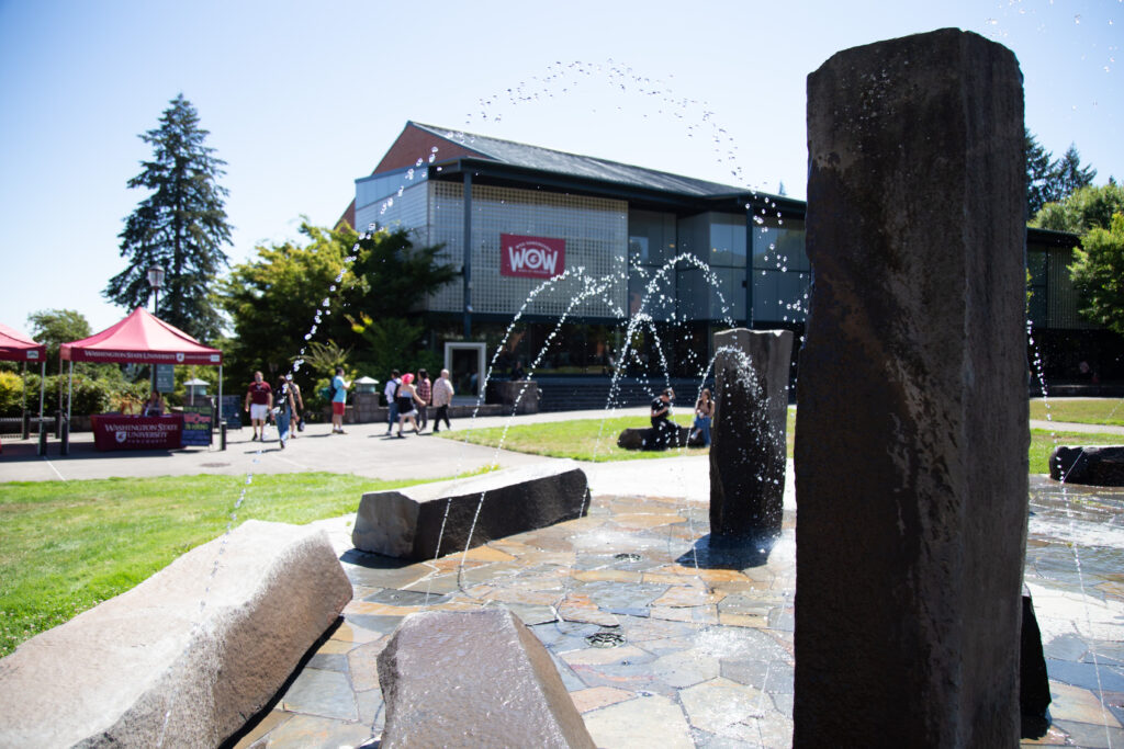 Fountains on the WSU Vancouver campus.