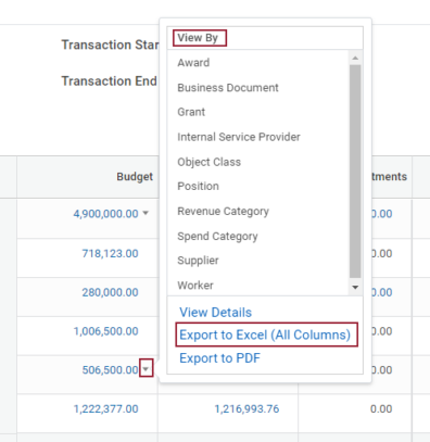 Issue: Export to Excel (All Columns) option in Workday reports ...