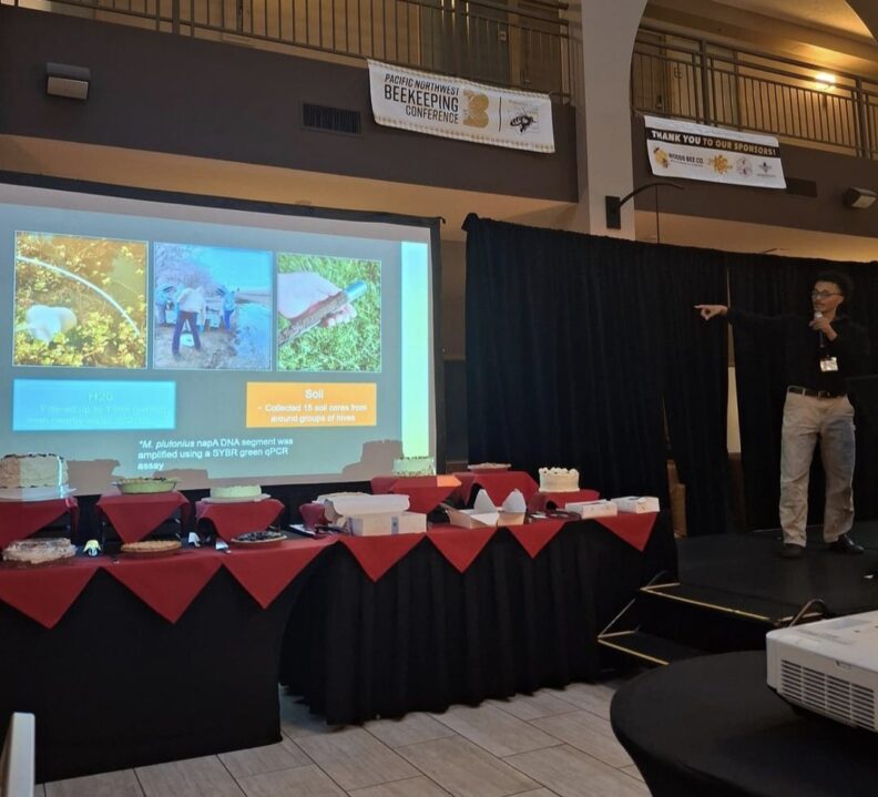 Taydin Macon presenting his research at 2024 WASBA Conference.