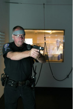 Officer during simulation exercise