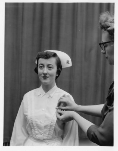 Photo of a nursing student in 1955