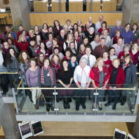 Group photo of faculty and staff at the WSU College of Nursing, which has been named a Center of Excellence.