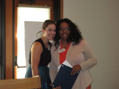 Portrait of Emma Oswald and Ebony Blackmon Humphrey at the Lois Price Spratlen Foundation award gala.