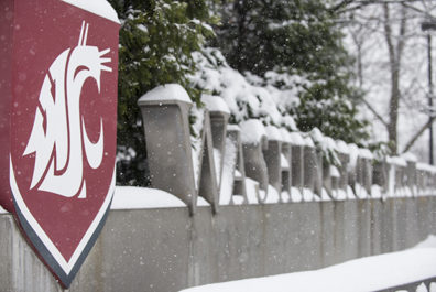 WSU sign with shield