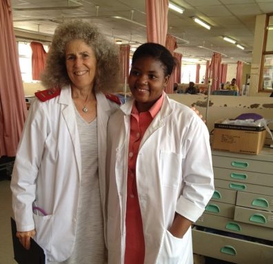 Louise Kaplan with student