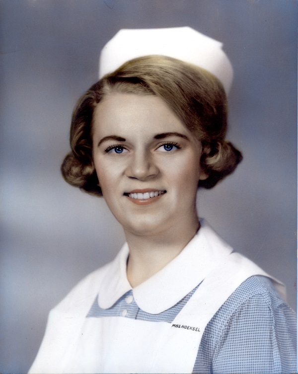 portrait of Renee Hoeksel as a young nurse
