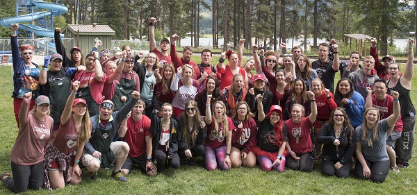 group shot of WSU students and alums at Camp Stix