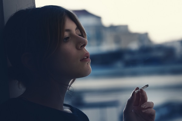 Girl smoking joint