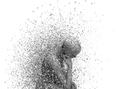 illustration of a person breaking apart