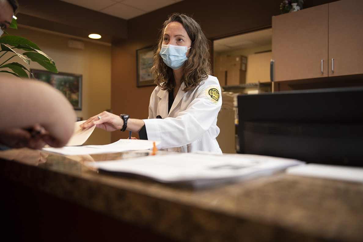 Cindy-Brigham-Althoff at COVID Vaccination Clinic