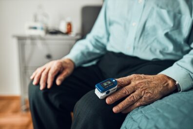 pulse oximeter on finger