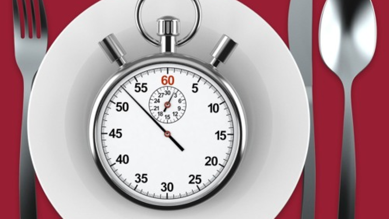 Plate with a minute timer on it.