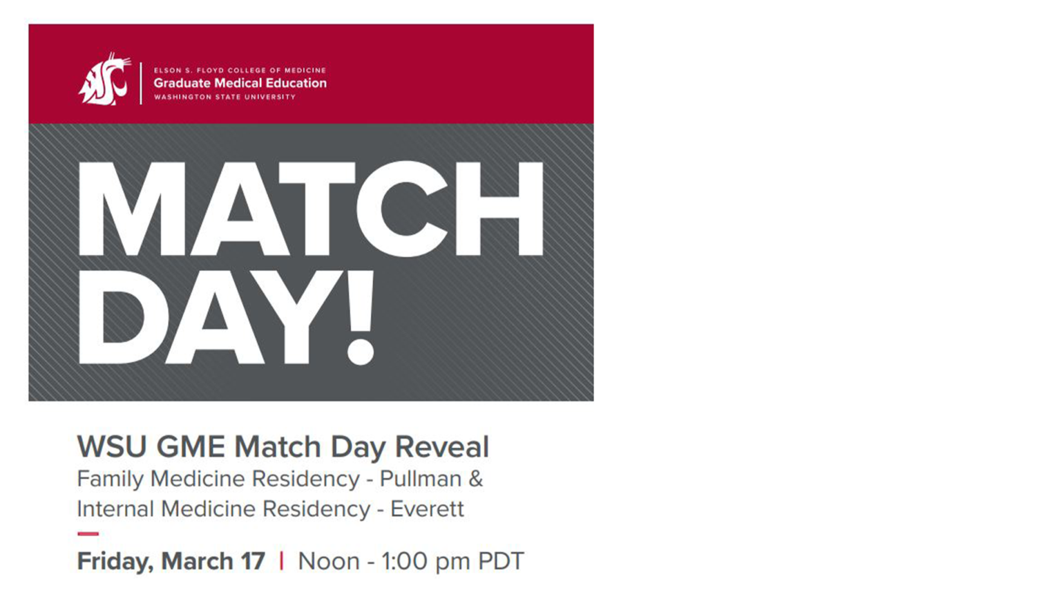 WSU GME Match Day Reveal Elson S. Floyd College of Medicine