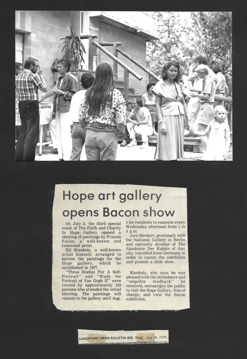 black and white photo and newspaper clipping.