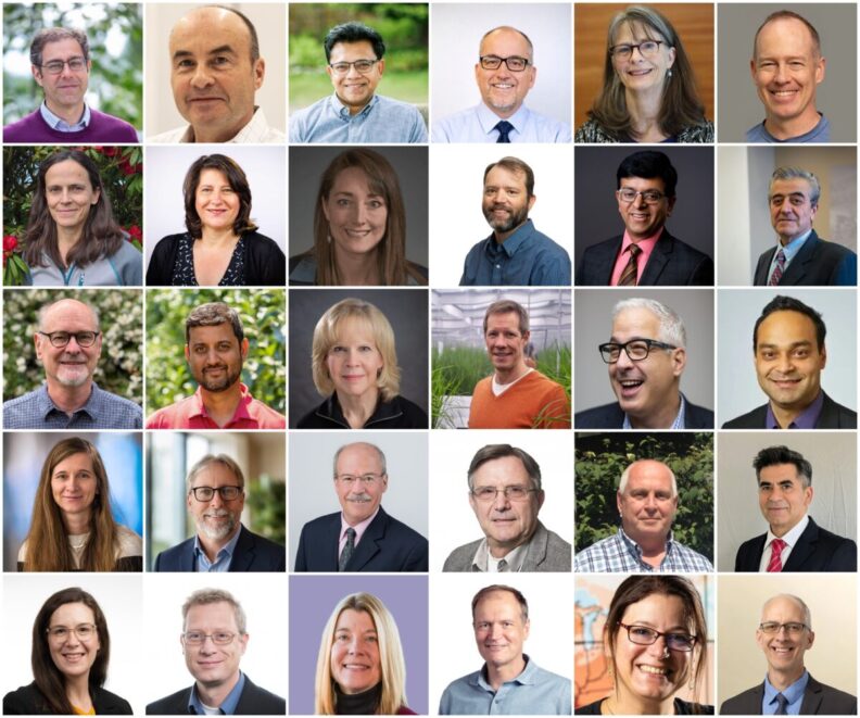 A grid of different people's portraits, one being Dr. Girish Ganjyal.