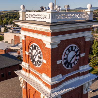 The clock tower on the Pullman WSU campus