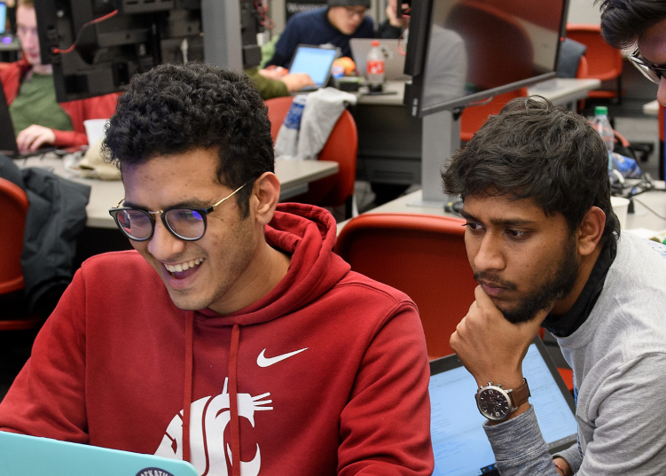 Students working together