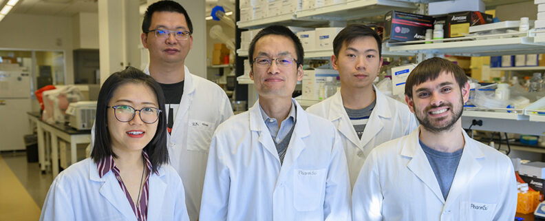 The Cheng lab group in their lab on the WSU Health Sciences Spokane campus