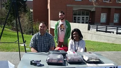 Moana Hafoka (doctoral student), Nicholas Pimley (doctoral candidate), & Brianne Posey (doctoral student) sold baked goods on Glenn Terrell Mall at WSU Pullman to raise awareness and funds for Criminal Justice and Criminology graduate student endeavors.