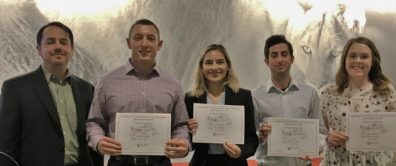 Dr. Dale Willits, Jordan Sykes, Isobel Luengas, Griffin Patrick, and Emily Bartlett.