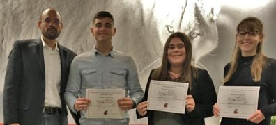 Dr. David Makin, Tucker Aldridge, Emily Martin, and Kaitlyn Van Vleet.