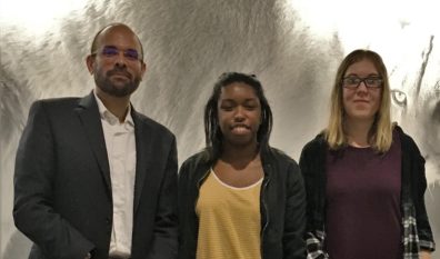 Dr. David Makin, Monique Hampton, and Kaitlyn Van Vleet.