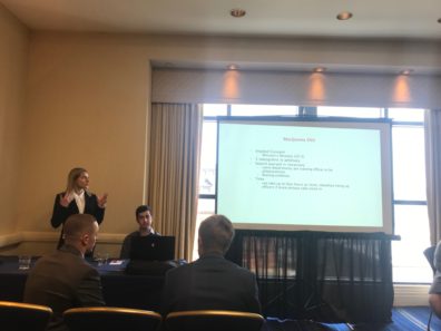 Isobel (Izzy) Luengas presenting at ACJS.