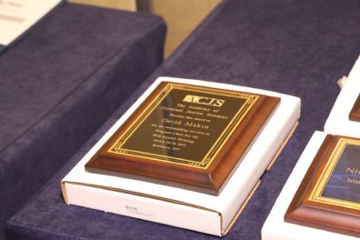 Dr. Makin's ACJS award for his contributions as Program Chair.
