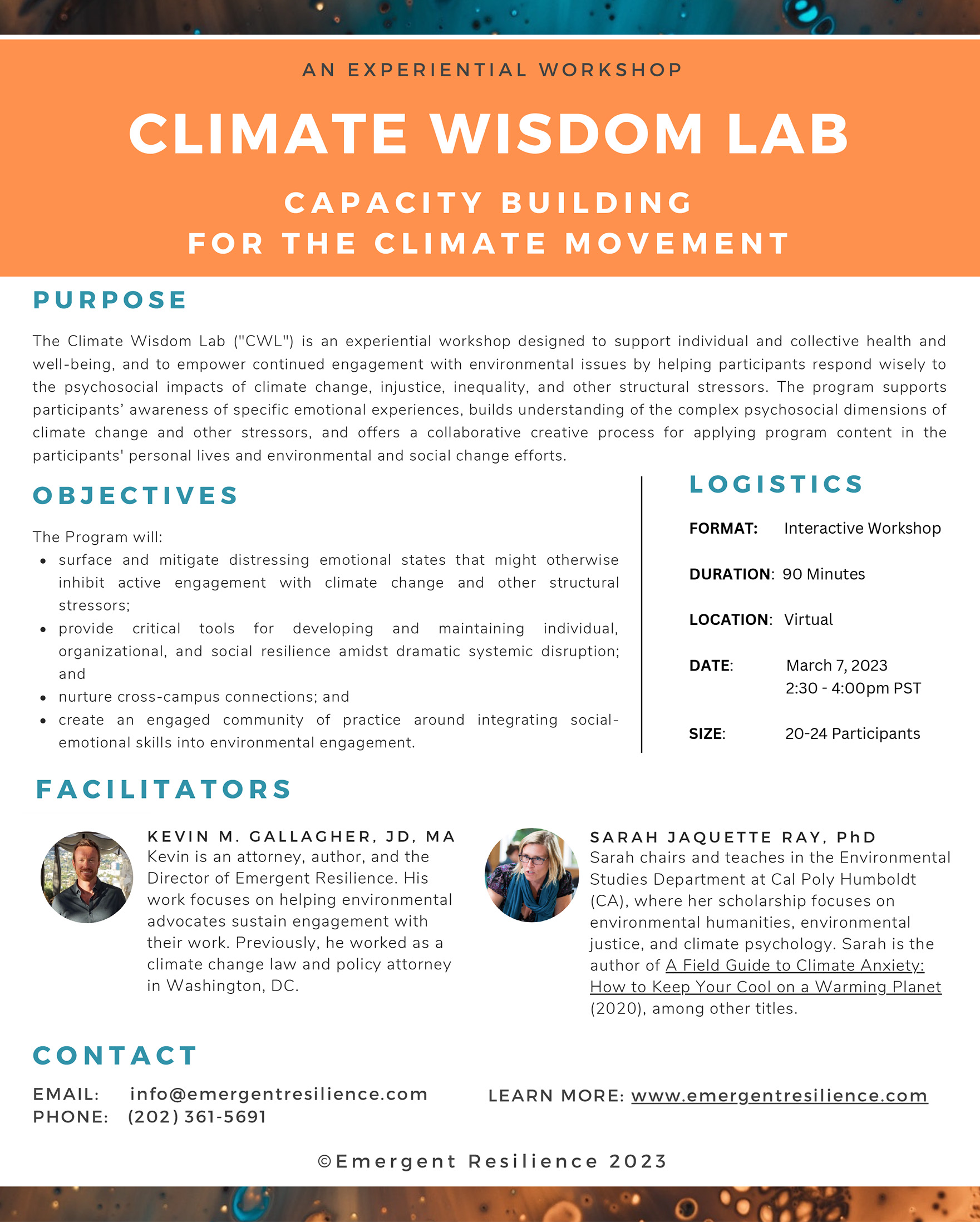 An experiential workshop climate wisdom lab common reading program