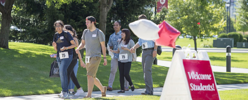 students on orientation day