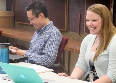 Graduate students Lindsey Beltz and Yikang Bai, survey design clinic consultants.