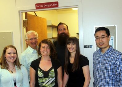 Survey design clinic members Dr. Don Dillman, James McCall, Lindsey Beltz, Sarah Morton, Mandy Clayson, and Yikang Bai.