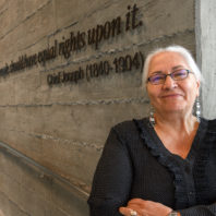 A member of the Wyandotte Nation of Oklahoma, Barbara Aston is director and special assistant to the Provost/Tribal Liaison at WSU. (Photos by Robert Hubner, WSU Photo Services)