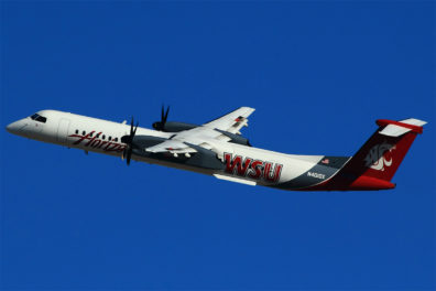 Alaska Airlines showing its Crimson Spirit