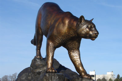 The Cougar Pride statue at the WSU Pullman campus