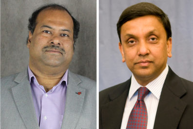 Partha Pande, left, and Indranath Dutta, named directors of the School of Mechanical and Materials Engineering and the School of Electrical Engineering and Computer Science, respectively.