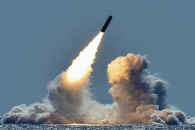 image of nuclear missile in flight