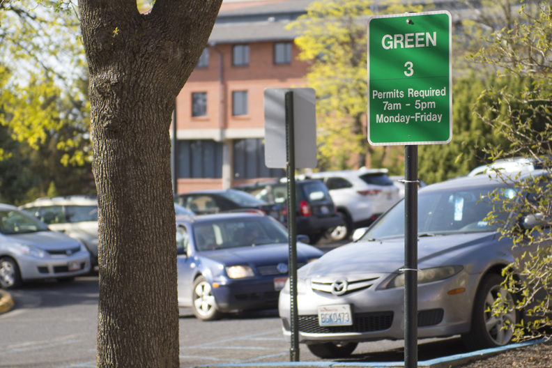 WSU Pullman parking permit renewal process begins May 1. There are no rate increases this year. Photo by Shelly Hanks, WSU Photo Services.