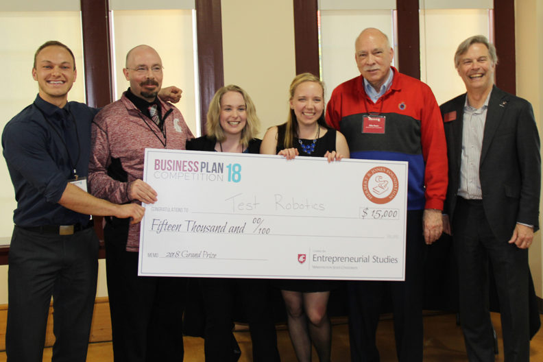 'Test Robotics' team wins $15,000 at WSU's annual Business Plan Competition. Photo by Nikki Garcia.