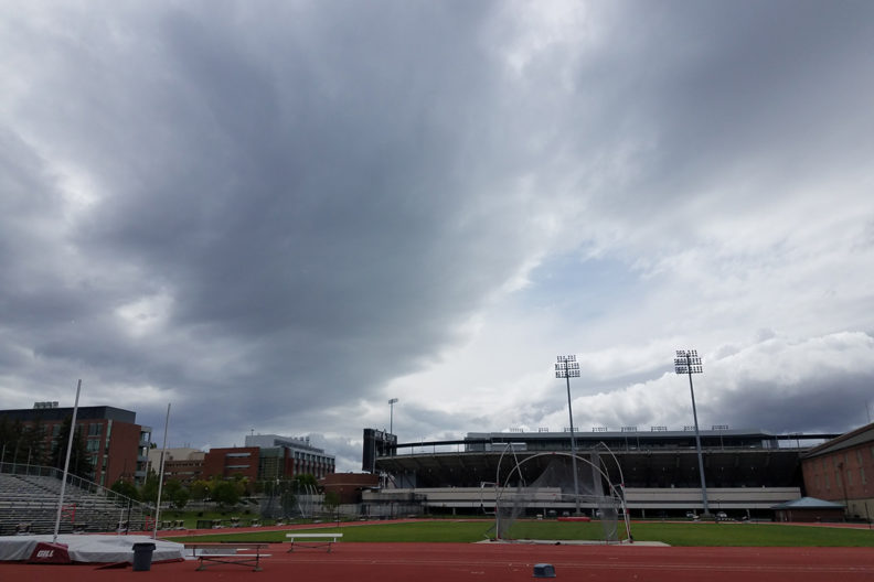 Storm clouds gather over Pullman on May 10. (Photo by Linda Weiford, WSU News)