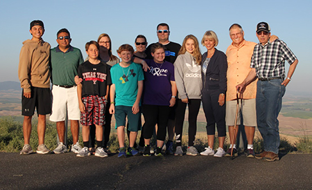 The Davis family gathered at the summit of Steptoe Butte.