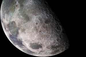 Closeup view of the moon.