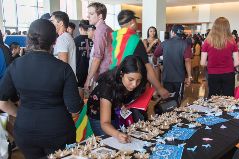 Students gathered at an orientation session offered by Multicultural Student Services.