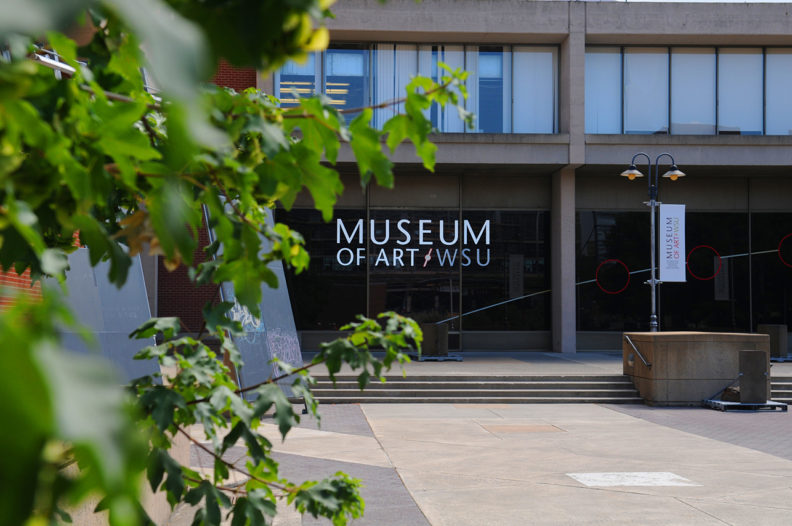 Exterior of original Museum of Art/WSU in Fine Arts building.