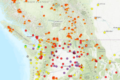 Air quality map of Washington.