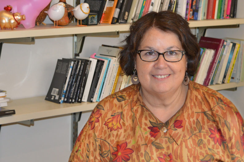 Closeup of Navarro-Daniels in her office.
