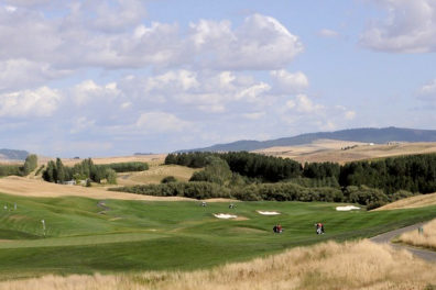 Golfers playing at Palouse Ridge Golf Course.